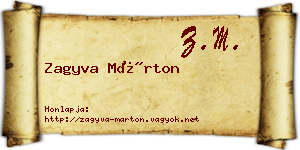Zagyva Márton névjegykártya