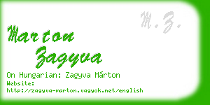 marton zagyva business card