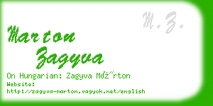 marton zagyva business card